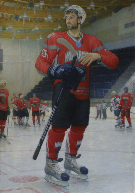 Yuriy Matrosov  'Portrait Of A Hockey Man', created in 2015, Original Painting Oil.