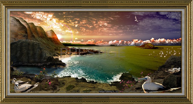 Artist Satoshi Matsuyama. 'Halona Bay Look Down At Sunrise' Artwork Image, Created in 2003, Original Computer Art. #art #artist