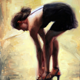 Matt Abraxas: 'A Night Out', 2014 Oil Painting, Figurative. Artist Description:  figure painting, alla prima, bravura, sexy, woman, painterly, brush stroke, figurative ...