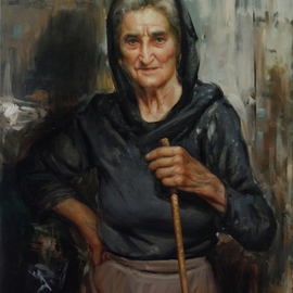 Maxmilian Ciccone: 'Wrinkles of Life', 2013 Oil Painting, Portrait. Artist Description:  Portrait of an Old Lady ...