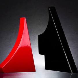 Max Tolentino: 'Le Rouge et le Noir', 2013 Wood Sculpture, Abstract. Artist Description:  Wood painted sculpture combining two pieces which may be placed in various positions . dimensions are simply a reference since there are two parts. ...