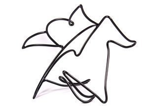 Max Tolentino: 'the Malraux Cat ', 2008 Steel Sculpture, Abstract Figurative.  steel sculpture in drawn wire. part of new series of sculptures with a focus on empty spaces. technique  cutting, bending and welding . Private collection  Dr. Sigfried Spira...
