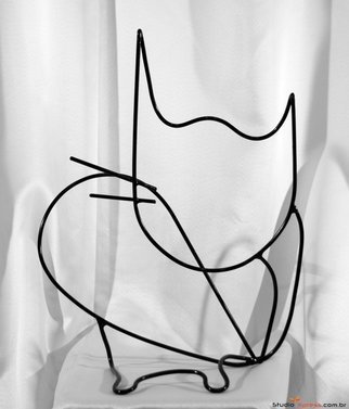 Max Tolentino: 'the Picasso Cat ', 2008 Steel Sculpture, Abstract Figurative. steel sculpture in drawn wire.part of new series of abstract scultuptures with a focus on empty spaces. technique  cutting, bending and weldingprivate collection  Mrs. Carolina Occhi...