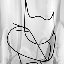 Max Tolentino: 'the Picasso Cat ', 2008 Steel Sculpture, Abstract Figurative. Artist Description: steel sculpture in drawn wire.part of new series of abstract scultuptures with a focus on empty spaces. technique  cutting, bending and weldingprivate collection  Mrs. Carolina Occhi...