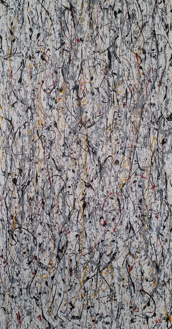 Artist Max Yaskin. 'LARGE ABSTRACT JACKSON POLLOCK STYLE ACRYLIC PAINTING ON CANVAS BY M Y ' Artwork Image, Created in 2016, Original Painting Acrylic. #art #artist