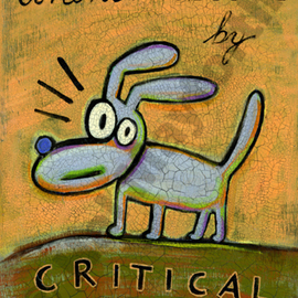 Hal Mayforth: 'Unencumbered by Critical Thought', 2005 Acrylic Painting, Humor. Artist Description:   humor, acrylic, yellow, humorous art, dog art, dog wall art, pet art, hal mayforth, humorous  ...