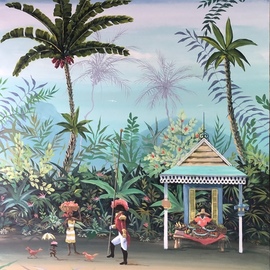 Marc Beauregard: 'island drill', 2021 Acrylic Painting, Travel. Artist Description: Carribean inspired theme. ...