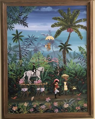 Marc Beauregard: 'parade', 2021 Acrylic Painting, Travel. Coastal Caribbean  island style painting...