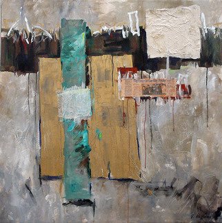 Valerie Hoffmann: 'URBAN LANDSCAPE 2', 2009 Acrylic Painting, Abstract.  Acrylic, metalic pigment and collage on canvas over wood stretchers. ...