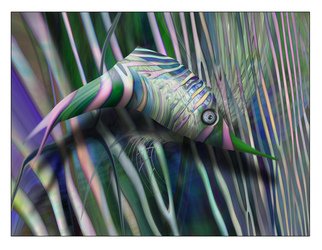 Steve Sperry: 'aztec party', 2015 Digital Painting, Fish. 