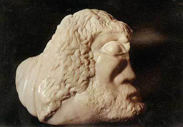 Ana De Medeiros  'Enrico', created in 1991, Original Sculpture Stone.