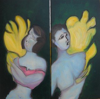 Corinne Medina-saludo: 'EVA AND ADAM', 2014 Oil Painting, Archetypal.  EVA AND ADAM,  ...