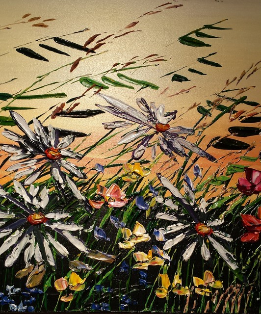 Israel Miller  'Spring Flowers', created in 2018, Original Painting Acrylic.