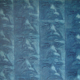 Stuart Davis: 'Wall of Milosovich', 2008 Oil Painting, Portrait. 