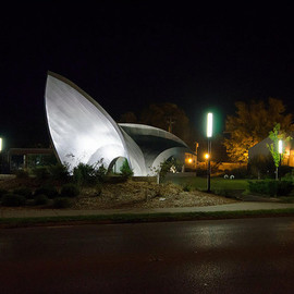 John Medwedeff: 'town center park bandshell', 2010 Steel Sculpture, Abstract. Artist Description: Zahner, archisculpture, public park, bandshell, stainless steel, aluminum, amphitheater, outdoor, monumental sculpture...