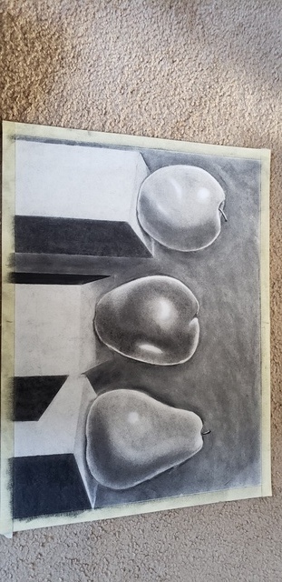 Mei Ling Fontes  'Fruits Of Art', created in 2018, Original Drawing Charcoal.