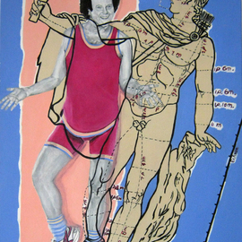 Melcha C: 'Simmons and Apollon', 2009 Acrylic Painting, Figurative. Artist Description:  Acrylic on canvas           ...