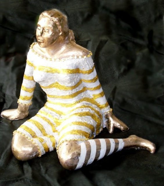 Artist Selin Melek Aktan. 'Woman With White Dress ' Artwork Image, Created in 2010, Original Sculpture Bronze. #art #artist