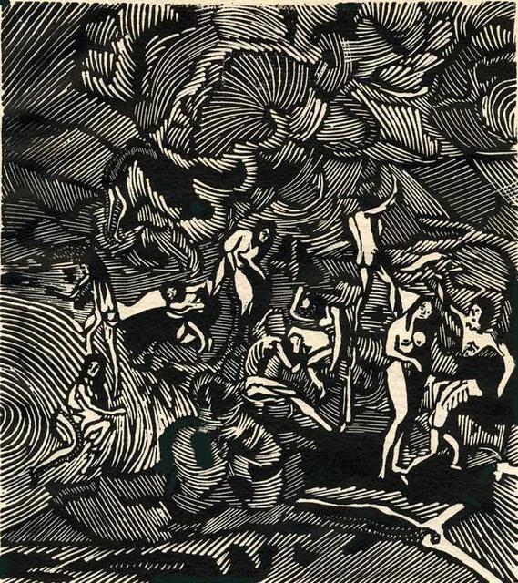 Youri Messen-Jaschin  'Apocalypse', created in 1972, Original Bas Relief.