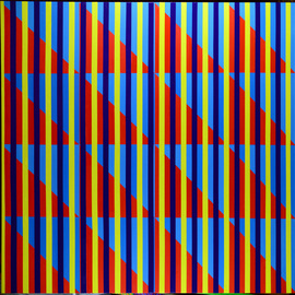 Youri Messen-jaschin Artwork Blue Illusion, 2014 Oil Painting, Optical