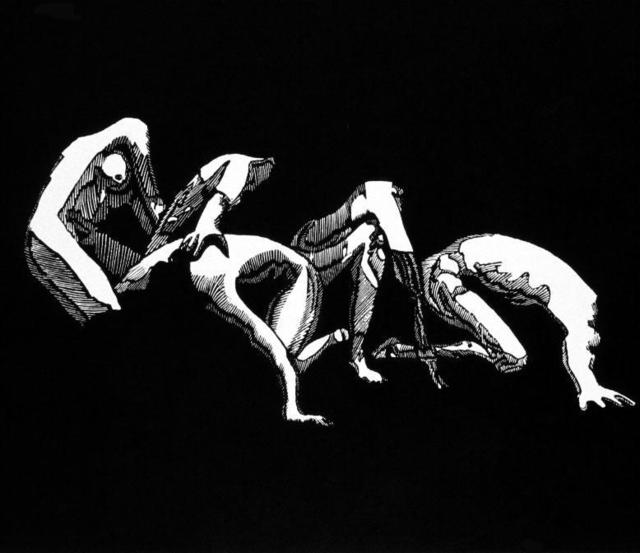 Youri Messen-Jaschin  'Danse I', created in 1973, Original Bas Relief.