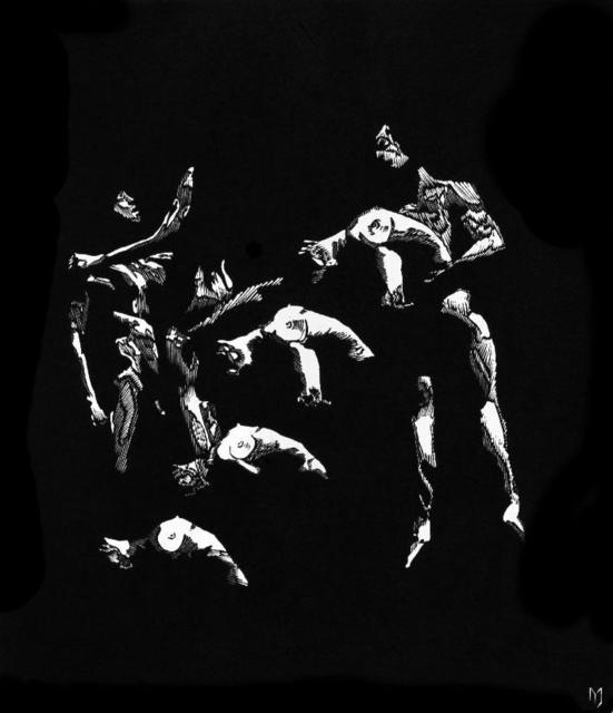 Youri Messen-Jaschin  'Danse I A', created in 1973, Original Bas Relief.