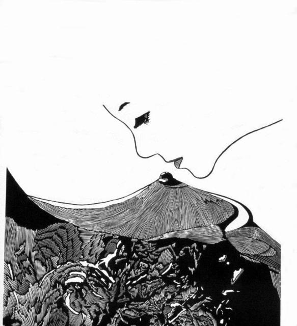 Youri Messen-Jaschin  'Desir', created in 1973, Original Bas Relief.