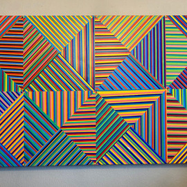 Youri Messen-jaschin: 'brute force search', 2022 Oil Painting, Optical. Artist Description: linen canvas.Op art Optical art All my works have optical illusions, you have to see the original.  Transport, insurance and packaging are not included in the price, they are extra.  A(r) registred by Prolitteris ZA1/4rich A(c) 2022 Youri Messen- Jaschin  