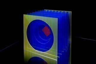 Youri Messen-jaschin: 'harmonia mundi', 2017 Mixed Media Sculpture, Optical. Op art sculptureGlass + Plexiglas + LEDPackaging, insurance, transport not include in the price.A(c) 2017 photography Giorgio SkoryA(c) Youri Messen- JaschinA(r) 2016 Prolitteris Zurich...