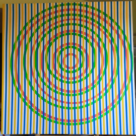 Youri Messen-jaschin: 'pi', 2022 Oil Painting, Optical. Artist Description: Op art Optical artAll my works have optical illusions, you have to see the original.Transport, insurance and packaging are not included in the price, they are extra.A(r) registred  by Prolitteris ZA1/4richA(c) 2022 Youri Messen- Jaschin...