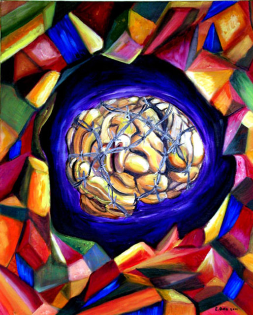 Eduardo Diaz  'Brain', created in 2001, Original Pastel.