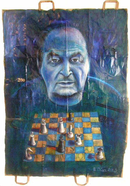 Eduardo Diaz  'Checkmate ', created in 2003, Original Pastel.