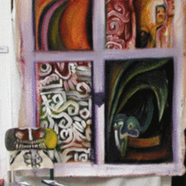 Eduardo Diaz: 'Four windows', 2005 Oil Painting, Culture. Artist Description: Art work from the Meztizo Project by C. Granillo & E. Diaz  Second Exibition...