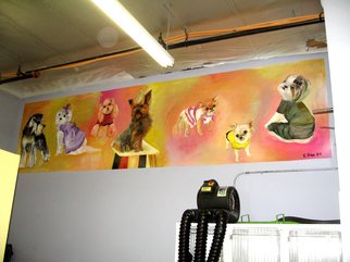 Eduardo Diaz: 'Mural', 2009 Mixed Media, Dogs.  Mural in beuty salon for dogs, Acrylic ...