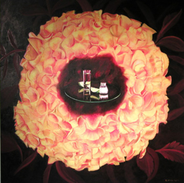 Eduardo Diaz  'Nectar De Zempasuchil', created in 2002, Original Pastel.
