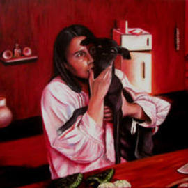Eduardo Diaz Artwork Sin frijoles, 2003 Oil Painting, Poverty