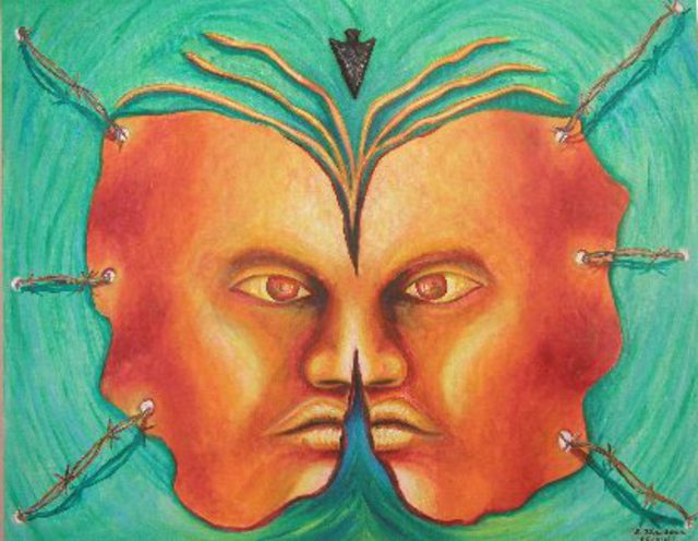 Artist Eduardo Diaz. 'Split Head Dream' Artwork Image, Created in 2002, Original Pastel. #art #artist