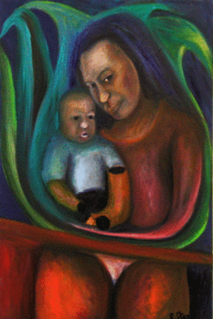 Artist Eduardo Diaz. 'Virgen' Artwork Image, Created in 2005, Original Pastel. #art #artist