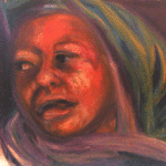 Eduardo Diaz: 'WOMAN', 2007 Oil Painting, Portrait.  WATER MIZABLE OIL COLOR OVER PAPER ...