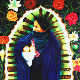 Zapatista virgin with child By Eduardo Diaz