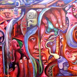 Eduardo Diaz: 'mestizo', 2005 Oil Painting, Culture. Artist Description: This art work was made by E. Diaz and Chris Granillo, 2005...