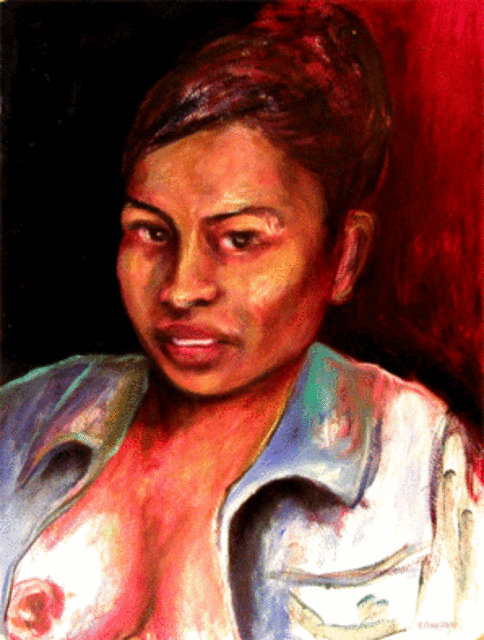 Artist Eduardo Diaz. 'Mujer' Artwork Image, Created in 2005, Original Pastel. #art #artist