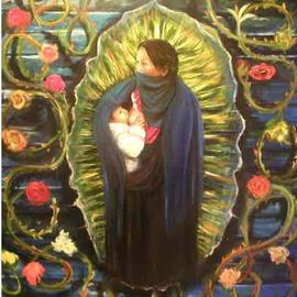 Eduardo Diaz: 'virgyn border', 2003 Oil Painting, Culture. 