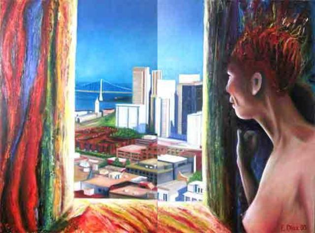 Artist Eduardo Diaz. 'Window' Artwork Image, Created in 2003, Original Pastel. #art #artist
