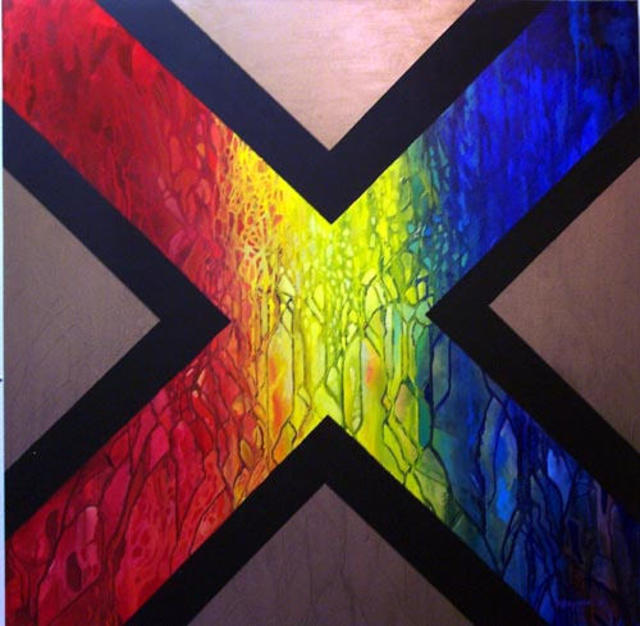 Artist Michael Griesgraber. 'X Marks The Spot II' Artwork Image, Created in 2003, Original Painting Acrylic. #art #artist