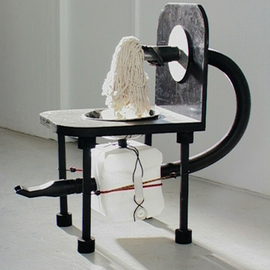 Micha Nussinov: 'Contraption', 2007 Mixed Media Sculpture, Conceptual. Artist Description:  The work expresses the flow of energy between outside and inside. Using recycled material of vacume cleaner and water container suggest suction of air and its storage.   ...