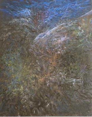 Micha Nussinov: 'Light of Darkness 2', 2005 Pastel, Landscape. Pastel on black board. The essence of creating a flow of subtle gradation of color, thus bringing light into darkness....