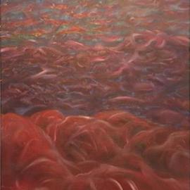 Micha Nussinov: 'Movement 3', 2004 Oil Painting, Landscape. Artist Description: An imaginery landscape. The artist expresses his feelings through color light and movement....