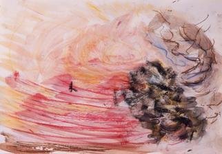 Micha Nussinov: 'mood 2', 2005 Paper, Abstract. A spontanious expressionistic painting reflecting upon the artist mood. ...