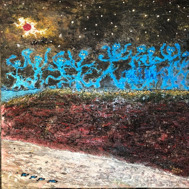Michael Schaffer  'Beach Party', created in 2020, Original Painting Oil.